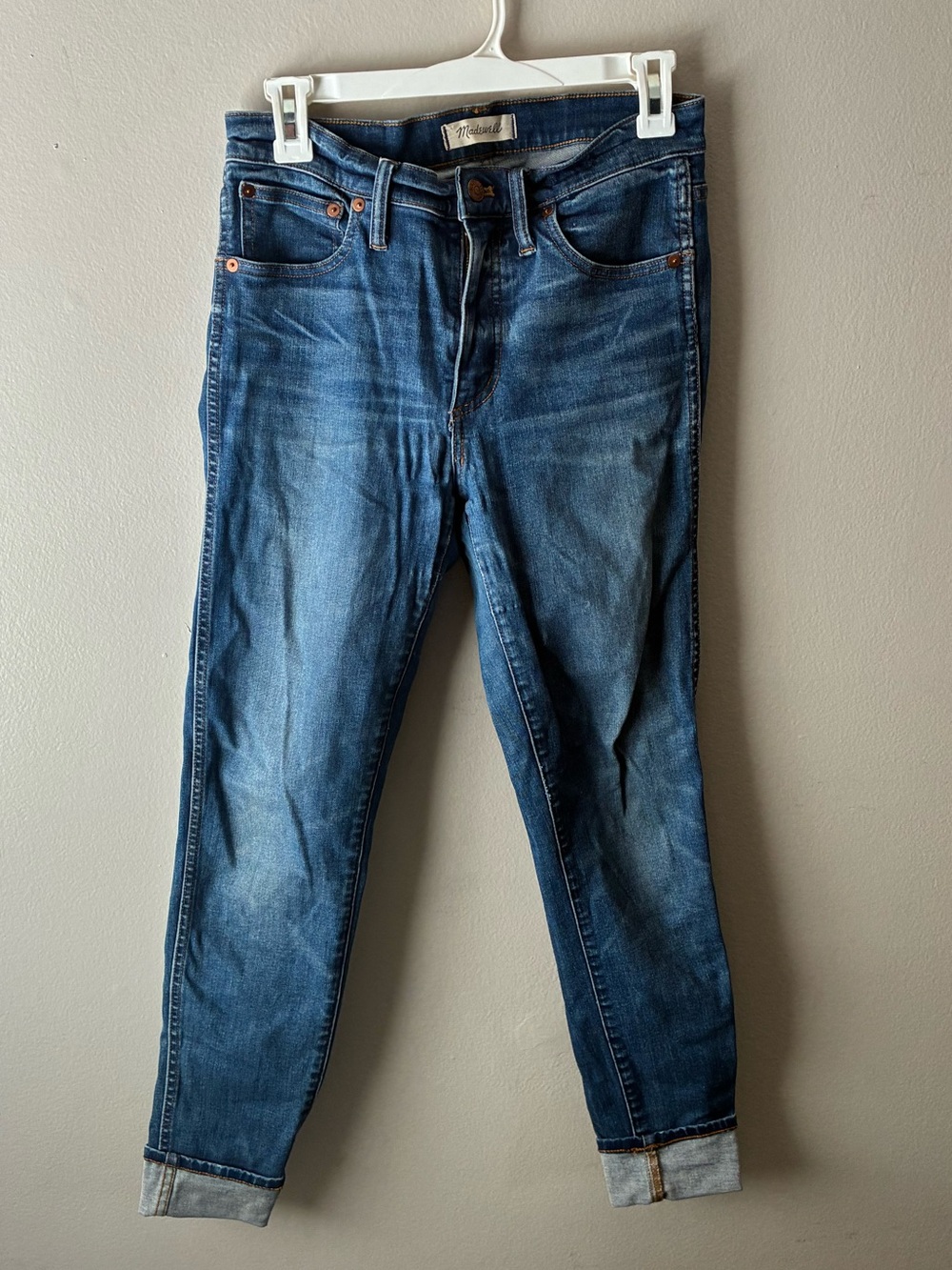 Madewell Size 28 Skinny Jeans Medium Wash Cuffed Ankle Denim